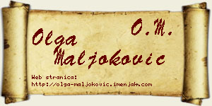 Olga Maljoković vizit kartica
